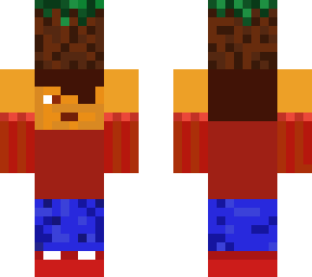 crisbro holding a grass block