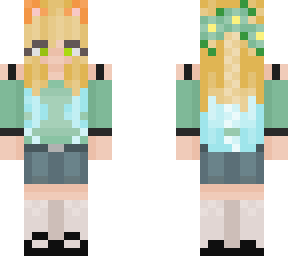 cute fox flower braid blue tips girl