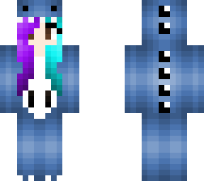 dragon onesie (purple blue hair)
