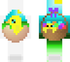 front: good morning chicklet back: easter basket with a little chick stowaway