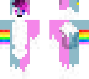 half pink half blue furry