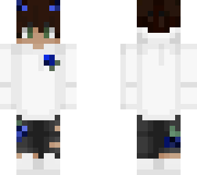 asthetic cute blue boy w/ brown hair