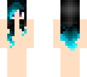 black hair with blue tips
