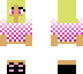 girl with pink checkers outfit