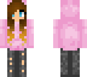 pink cotton candy hoodie girl