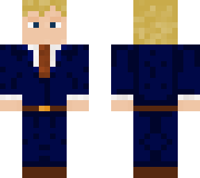 blond navy suit