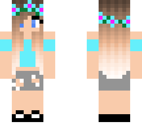blue flower crown girl | Minecraft Skin