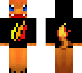 charmander wearing fire merch