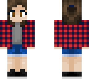 Cute Girl with Flannel | Minecraft Skin