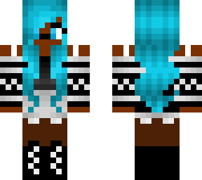 ebony glasses, blue hair, black and white outfit