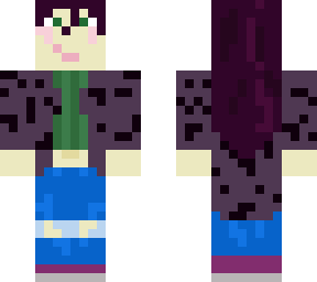 geesink (purple leopard print, ripped jeans)