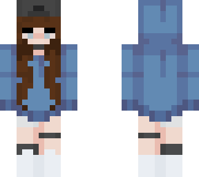 girl in blue hoodie