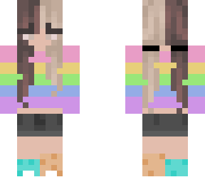 rainbow split hair girl