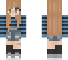 red head w/ blue shirt