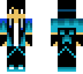 blue minecraft gamer