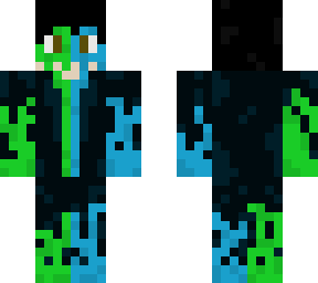flames (blue and green)