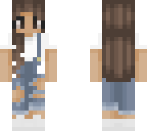 white tee and overalls