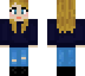 blonde girl, navy blue sweater and boots part two