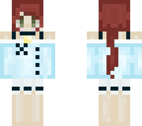cozy sweater (maroon hair in ponytail)