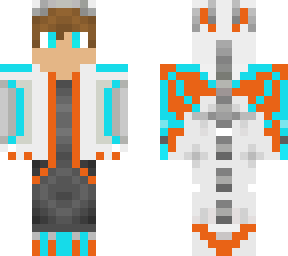 orange blue fire dragon boy with a face