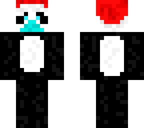 panda with santa hat and mask