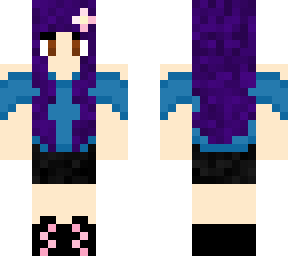 purple hair spring girl
