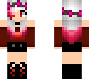 red demon girl with flower crown