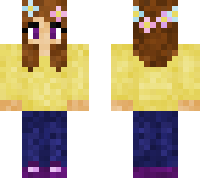 simple girl with flowers