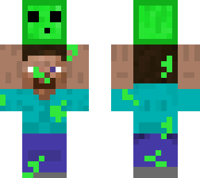steve holding baby slime with slime