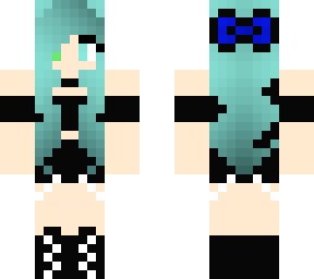 cute blue hair girl with green and blue eyes