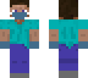 face masked and gloved steve