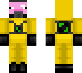 hazmat suit with a pig