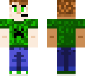 minecraft player with creeper t-shirt