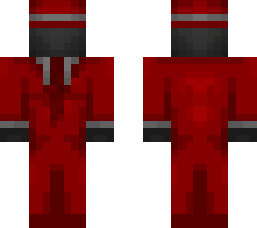 mysterious crimson suit