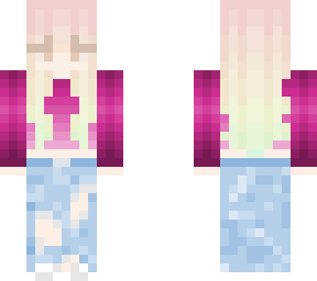rainbow haired girl with pink crop top