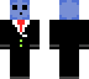 blue slime in suit