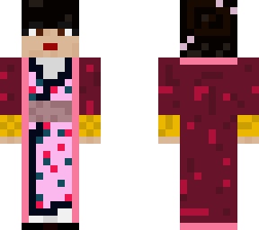 girl in pink kimono