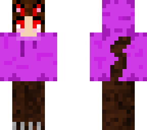 black cat demon with purple hoodie