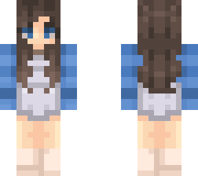 brown haired girl with overalls