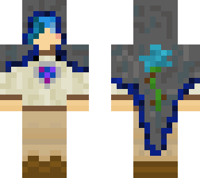cyan flower cloak