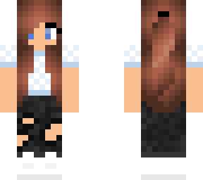girl with brown hair blue shirt and jeans