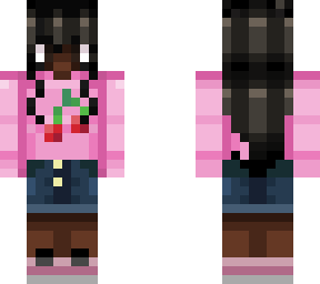 black girl with cute cherry shirt