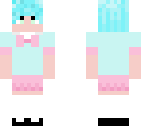 pastel school girl with short hair