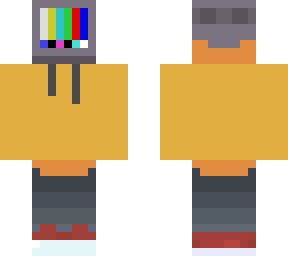 tv head  yellow hoodie cut off screen