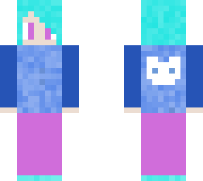 cyan haired girl with light fury vest