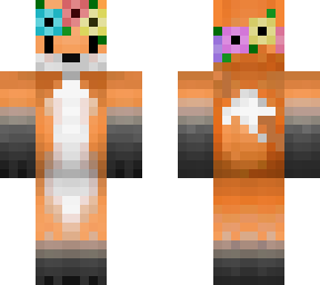 fox with flower skin