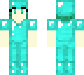 mint girl in diamond armor skin