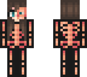 spookey scary orange skeleton girl