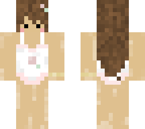 peach bathing suit