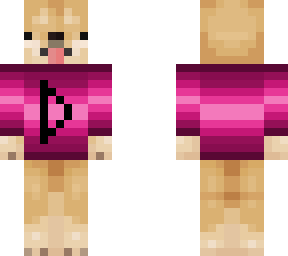 pink neon doge